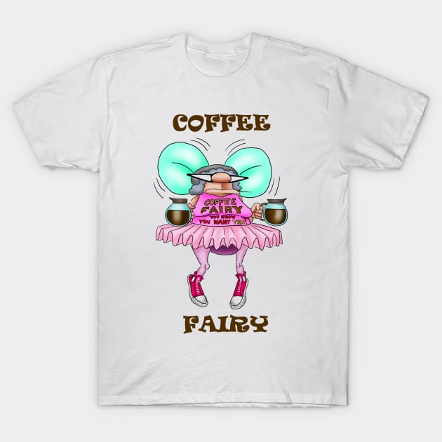 Funny Spectickles Coffee Fairy Cartoon Humor T-Shirt by abbottcartoons